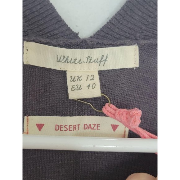 White Stuff River linen blend cardigan coal gray M - Picture 7 of 11